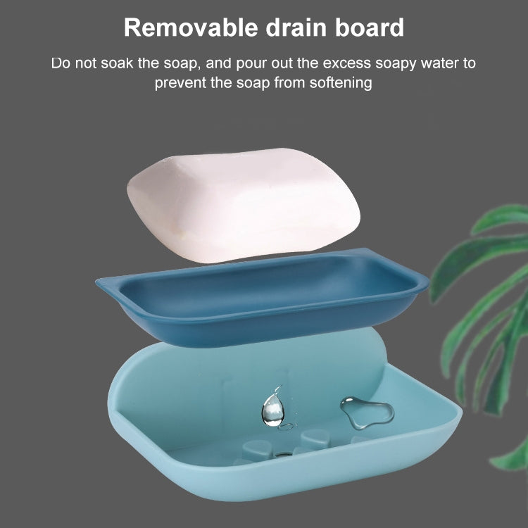 Cloud Soap Box Toilet Creative Wall-mounted Bathroom Toilet Free Punch Double-layer Drain Rack, White, Pink, Dark Blue, Light Blue