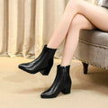 Autumn  Winter Glitter Square Heel Pointed Low-Top Women Boots, 32, 33, 34, 35, 36, 37, 38, 39, 40, 41, 42, 43, 44, 45