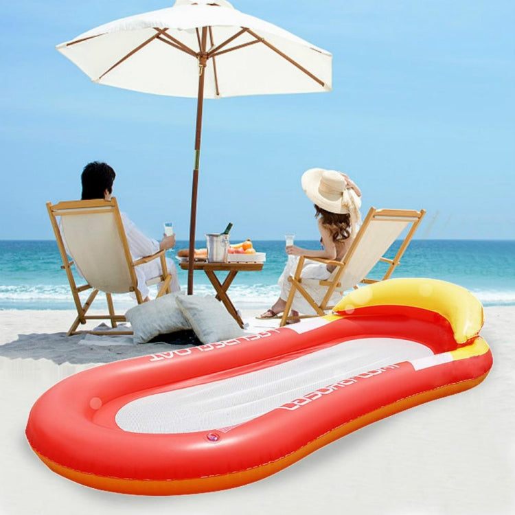 Adult Floating RowLounge Chair Water Toy Inflatable Bed with Armrest Hammock Back, Size: 160 x 90cm, Size: 160 x 90cm(Noble Red), Size: 160 x 90cm(Noble Blue)
