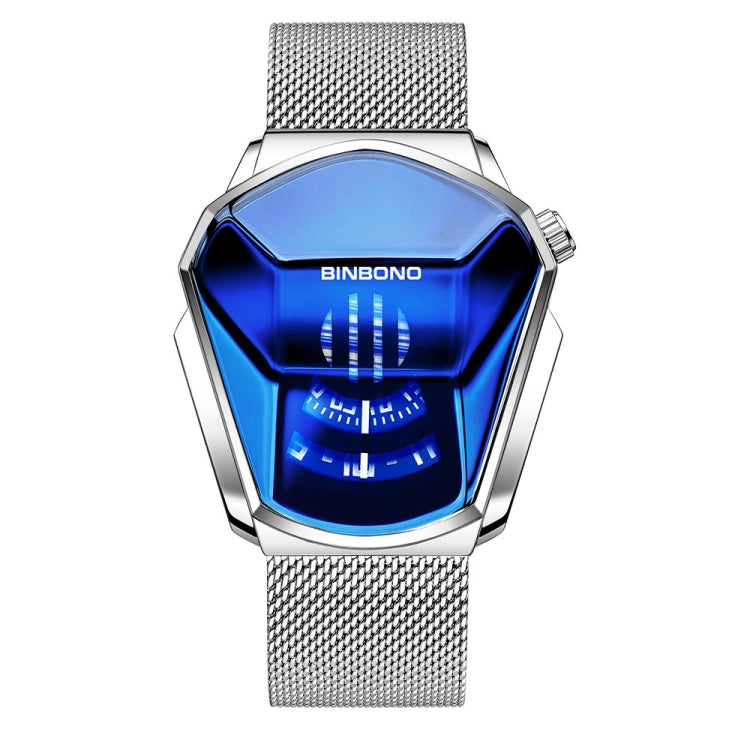 BINBOND Locomotive Concept Watch Men Live Black Technology Watch, White Net Belt White Steel White Face, Gold Net Belt Full Gold Blue Face, Gold Net Belt Full Gold Gold Face, Black Net Belt Black Steel Blue Face, Black Net Belt Black Steel White Face  ...