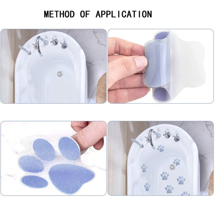 10 PCS PEVA Non-Slip Sticker Bathtub Cartoon Non-Slip Sticker, 11.4x11.4cm, 8x8cm, Dog Paw Print 8x8cm, Dog Paw Print 11.4x11.4cm