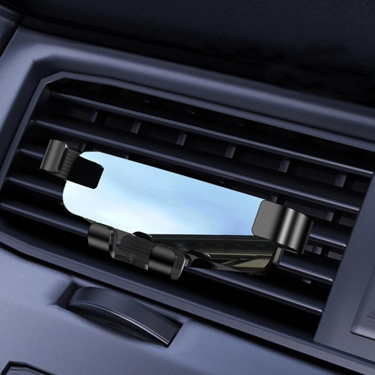 650 Vehicle-mounted Mobile Phone Gravity Bracket Air Outlet Navigation Holder, Black, Paste Black