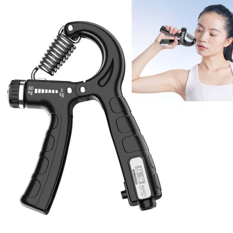 5-60kg Adjustable Mechanical Counting Gripper Finger Strength Training Device, 5-60kg Black, 5-60kg Green