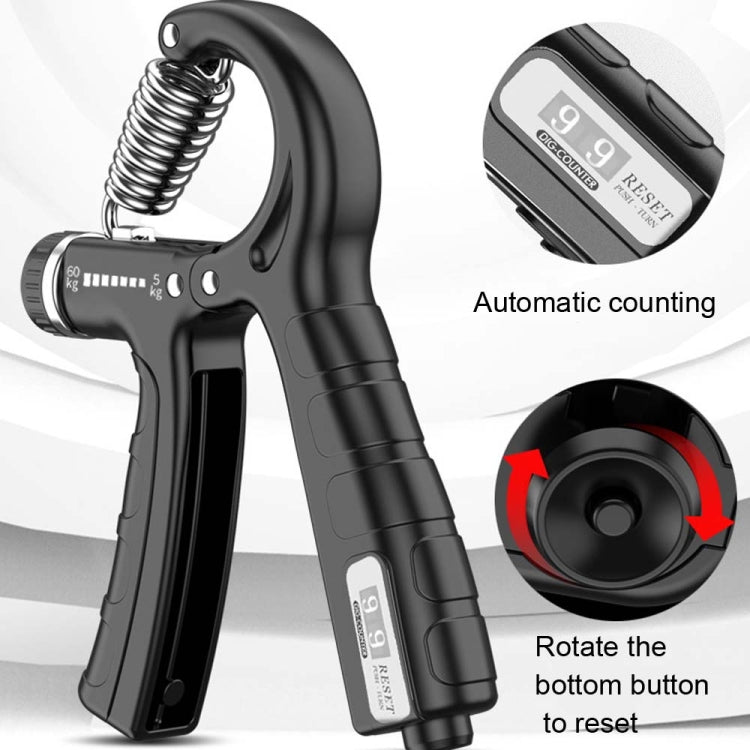 5-60kg Adjustable Mechanical Counting Gripper Finger Strength Training Device, 5-60kg Black, 5-60kg Green