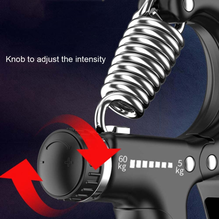 5-60kg Adjustable Mechanical Counting Gripper Finger Strength Training Device, 5-60kg Black, 5-60kg Green