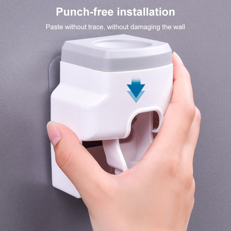 Bathroom Wall-mounted Automatic Toothpaste Squeezing Artifact, Gray, White, Blue, Pink