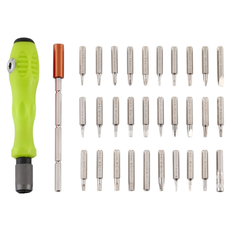 32-in-1 CRV Steel Mobile Phone Disassembly Repair Tool Multi-function Combination Screwdriver Set, Yellow, Gray Green, Red