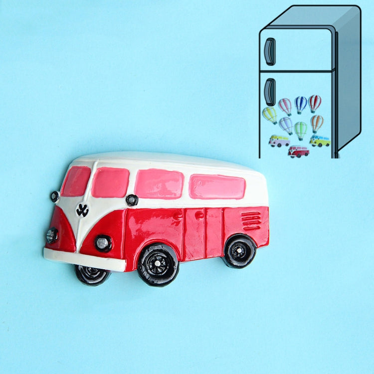 Resin Cartoon DIY Creative Refrigerator Sticker Decoration, Red Bus, Yellow Bus, Pink Bus, Blue Hot Air Balloon, Orange Hot Air Balloon, Purple Hot Air Balloon, Yellow Hot Air Balloon, Green Hot Air Balloon, Red Hot Air Balloon