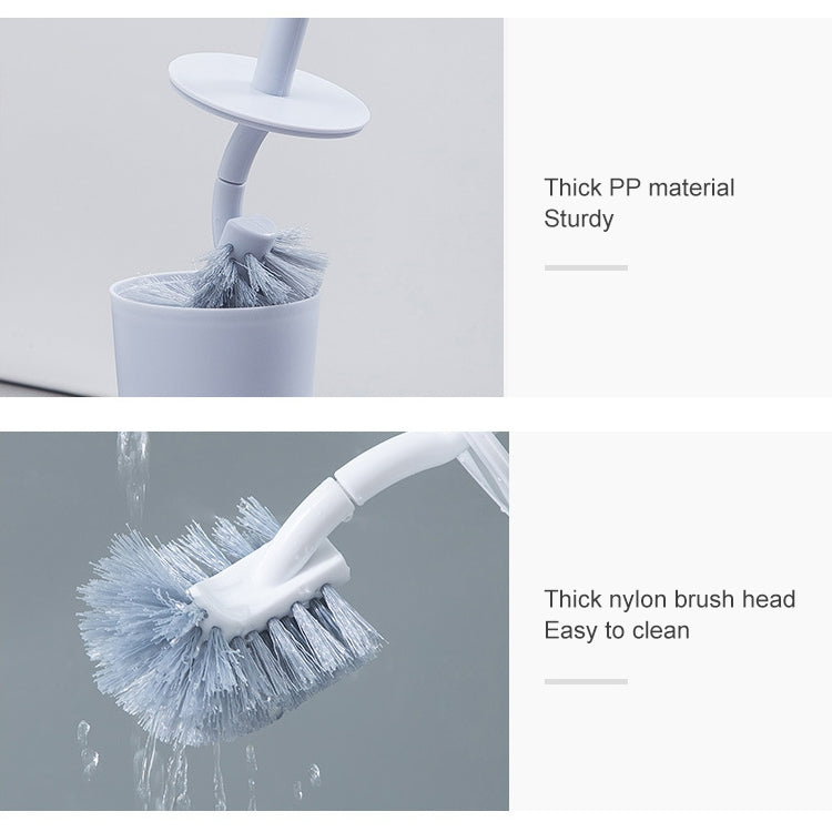 Toilet Cleaning Brush Set Long Handle Soft Toilet Brush, White, Blue