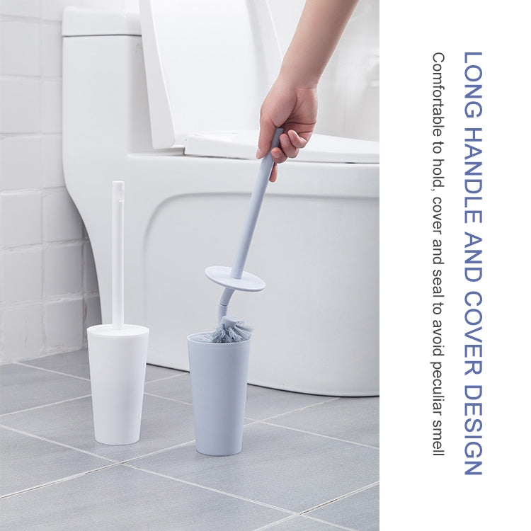 Toilet Cleaning Brush Set Long Handle Soft Toilet Brush, White, Blue