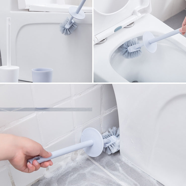 Toilet Cleaning Brush Set Long Handle Soft Toilet Brush, White, Blue
