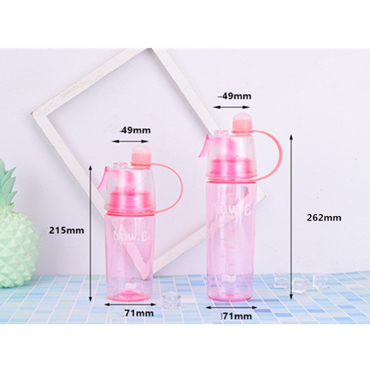 Creative Spray Water Bottle Sports Bottle Portable With Lid Summer Hydration Beauty Plastic Cup, 600 ML, 400 ML