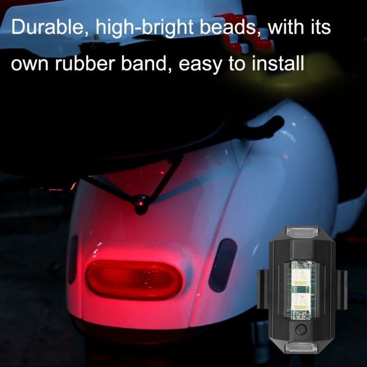 3pcs M1 Vibration Sensing Motorcycle Bicycle Aircraft Explosion Lights Cruise Flashing Anti-rear-end Collision Light, 7 Colors M1 Vibration Sensing