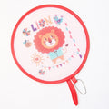 Summer Folding Fan Children Portable Mini Cartoon Round Hand Fan, Little Bear, Bee, Lion, Birdie, Balloon, Cactus, Giraffe, Whale