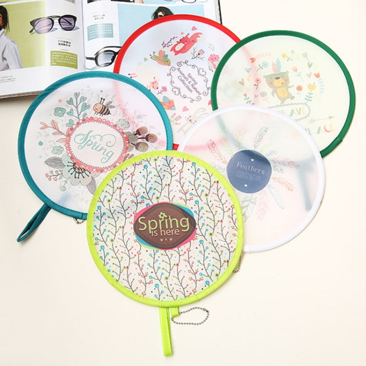 Summer Folding Fan Children Portable Mini Cartoon Round Hand Fan, Little Bear, Bee, Lion, Birdie, Balloon, Cactus, Giraffe, Whale