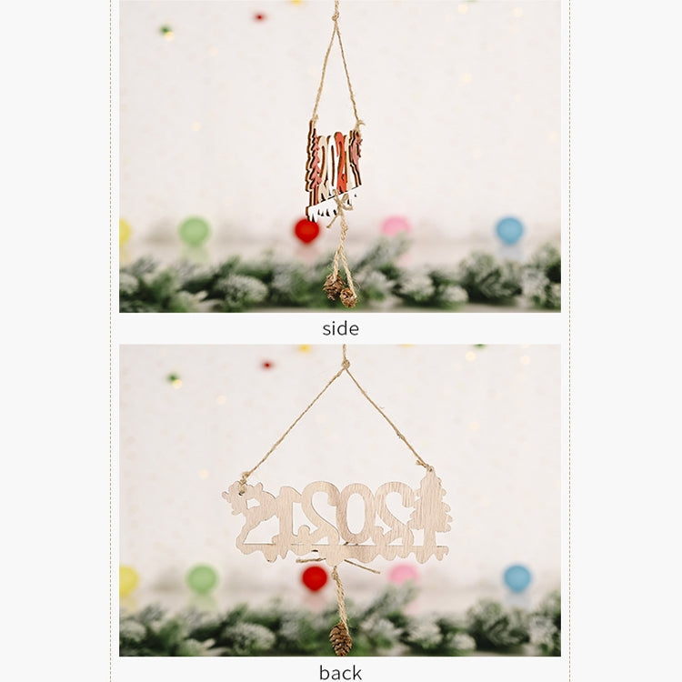 3 PCS Christmas Decorations Letter Card Wooden Pendant, A Style, B Style, C Style