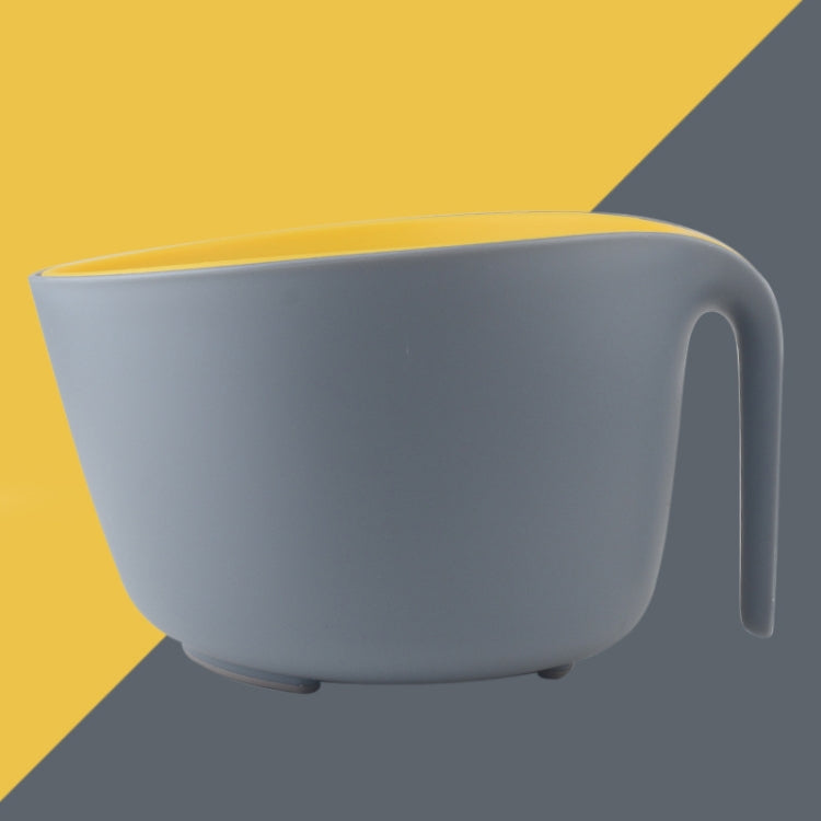 2 in 1 Double-layer Drain Basket Kitchen Plastic Fruit Vegetable Basket Salad Bowl, Yellow Gray