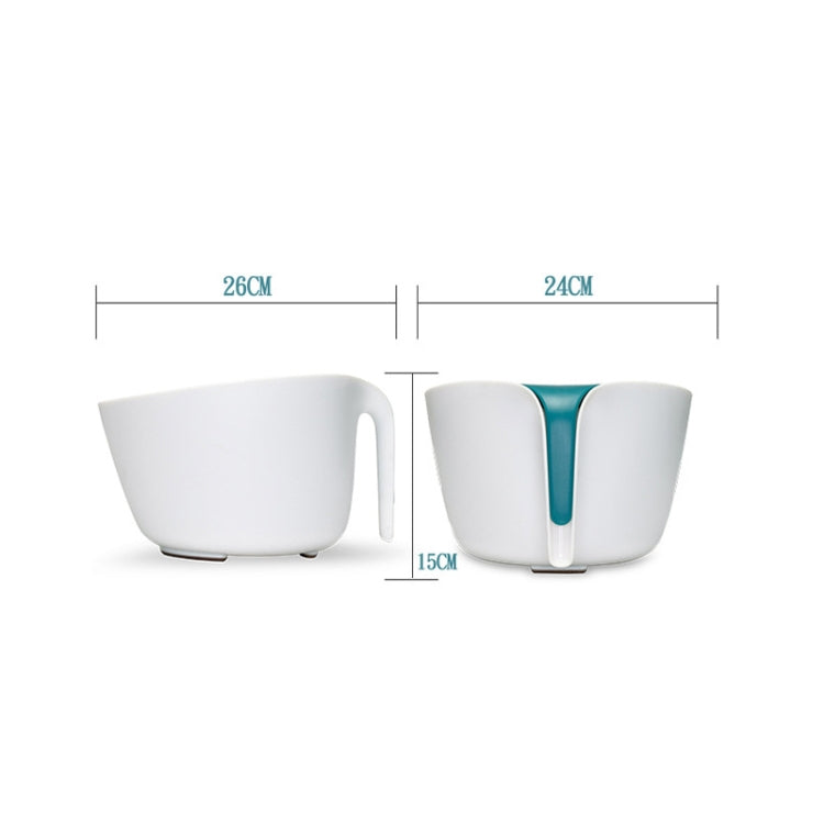 2 in 1 Double-layer Drain Basket Kitchen Plastic Fruit Vegetable Basket Salad Bowl, Yellow Gray