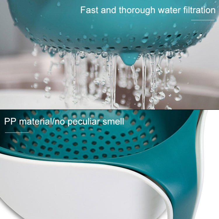 2 in 1 Double-layer Drain Basket Kitchen Plastic Fruit Vegetable Basket Salad Bowl, Yellow Gray