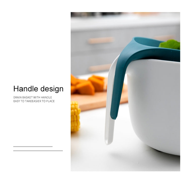 2 in 1 Double-layer Drain Basket Kitchen Plastic Fruit Vegetable Basket Salad Bowl, Yellow Gray