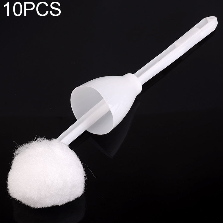 10 PCS Multifunctional Squeezing Type Cotton Toilet Cleaning Brush Creative Soft Hair Toilet Brush, Cotton Toilet Cleaning Brush
