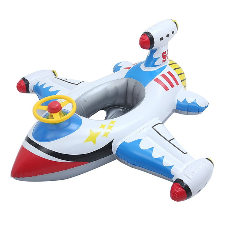 Children Thickened Inflatable Airplane Shape Seat Mount Swimming Ring, Airplane(Blue), Airplane(White)