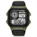 SYNOKE 9619B Nylon Canvas Strap Luminous Waterproof Digital Watch, Green Head Green Belt, Green Head Black Belt, Black Head Black Belt, Black Head Green Belt