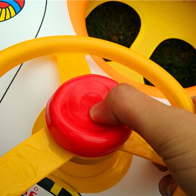 Thickened Car Shape Children Water Swimming Ring Inflatable Swimming Seat with Steering Wheel, Thickened Police Car, Cartoon Fish Pattern