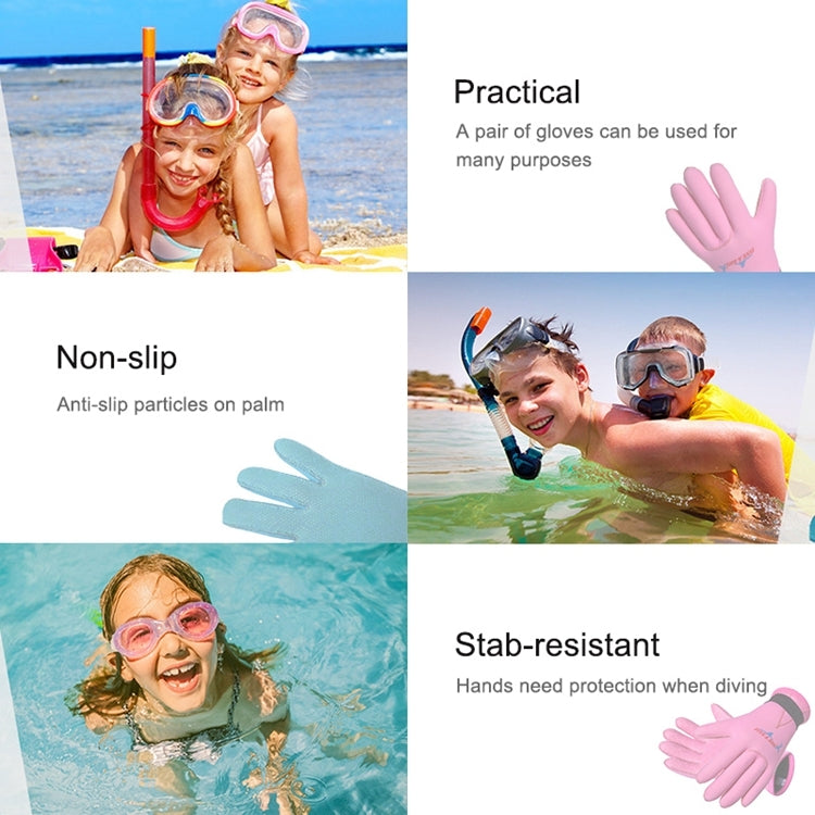 DIVE&SAIL 3mm Children Diving Gloves Scratch-proof Neoprene Swimming Snorkeling Warm Gloves, S for Aged 4-6, M for Aged 6-9, L for for Aged 9-12, XL for Aged 12-14