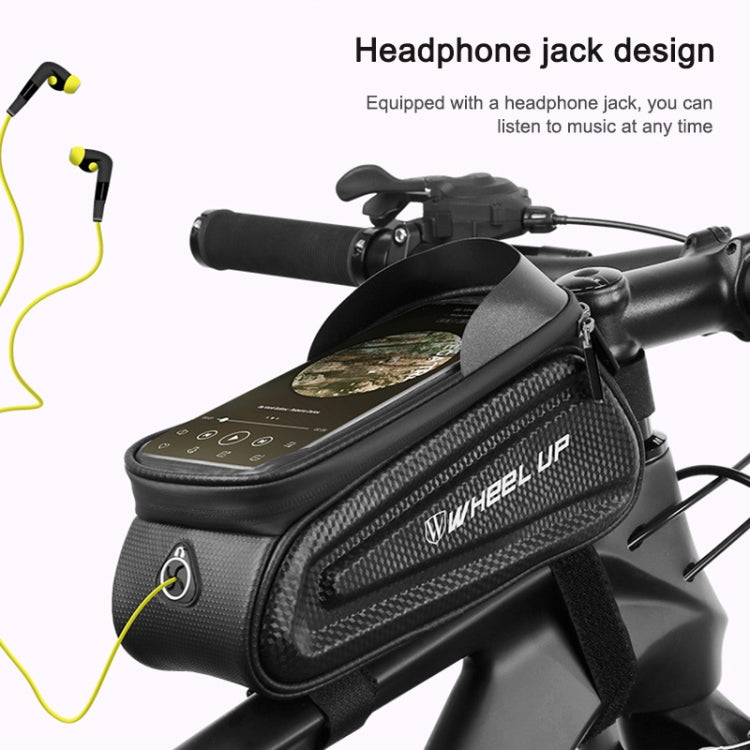 WHEEL UP Hard Shell Bicycle Bag Front Beam Bag Mountain Bike mobile Phone Touch Screen Tube Bag Riding Equipment, White reflective models, Colorful reflective models