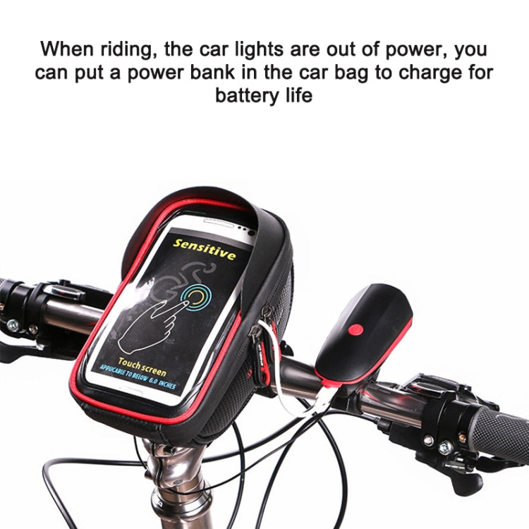 WHEEL UP Anti-splashing Touch Screen Bicycle Mobile Phone Bag Mountain Bike Front Beam Bag Riding Handlebar Bag, Black, Black and Red, 010 Chinese Elements, Twist Section-Black, Ball Pattern Section-Black