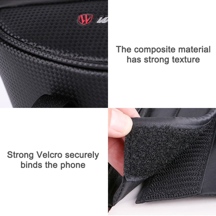 WHEEL UP Anti-splashing Touch Screen Bicycle Mobile Phone Bag Mountain Bike Front Beam Bag Riding Handlebar Bag, Black, Black and Red, 010 Chinese Elements, Twist Section-Black, Ball Pattern Section-Black