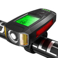 Front Light (With Fog Light) & Horn & Speedometer  Multifunctional Bicycle Mountain Bike Headlight, Code Watch (Blue), Code Watch (Red), Code Watch (Black)