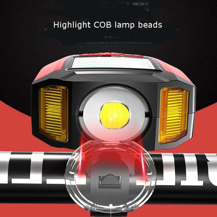 Front Light (With Fog Light) & Horn & Speedometer  Multifunctional Bicycle Mountain Bike Headlight, Code Watch (Blue), Code Watch (Red), Code Watch (Black)