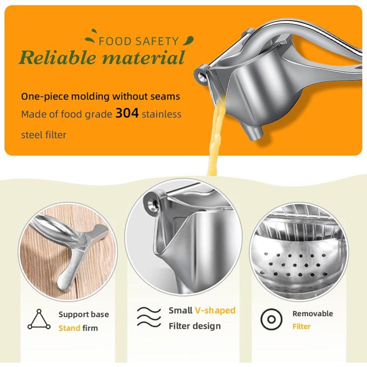 LsCook Aluminum Detachable Manual Juicer Lemon Watermelon Orange Fruit Juicer, Silver, Gold, Titanium Black, Rose Red, Black