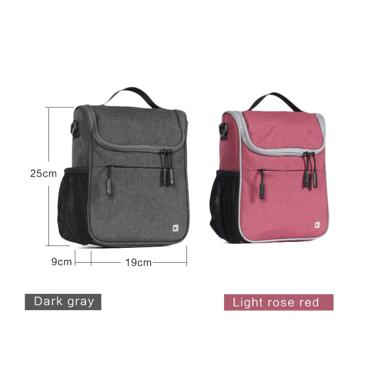 Rhinowalk Bicycle Front Bag Large Capacity Multi-function Handle Bag Folding Bike Electric Bicycle Bag, Dark Gray, Light Rose Red, Full Black