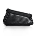 Rhinowalk Bicycle Front Tube Bag Waterproof Mobile Phone Touch Screen Multi-function Bicycle Handlebar Bag, Carbon Fiber Black, Matt Black