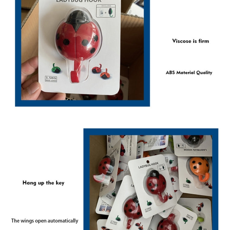 Creative Cute Beetle Key Hook Gravity Sensor Wings Automatically Open Hook, Red, Green, Orange
