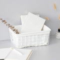 Wrought Iron Tabletop Snack Storage Box Sundries With Cloth Storage Basket, White, Black