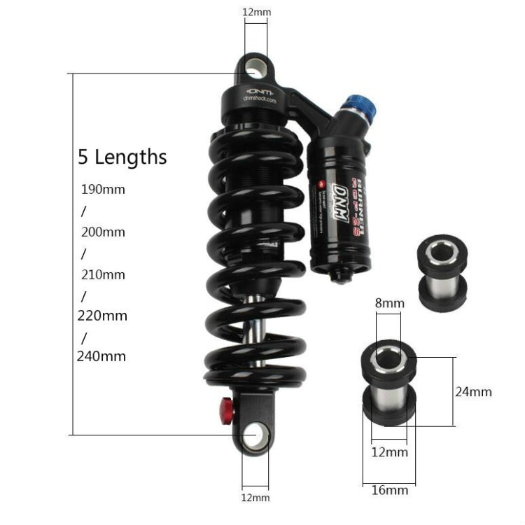DNM RCP2S Mountain Bike Oil Spring Rear Shock Absorber Soft Tail Frame Rear Bladder, 190mm, 200mm, 210mm, 220mm, 240mm