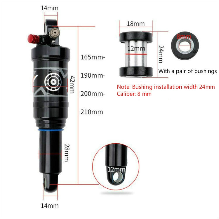 DNM AO38 Mountain Soft Tail Frame Rear Shock Absorber XC Air Pressure Rebound Shock Absorber, 165mm Hand Control AO38RC, 190mm Hand Control AO38RC, 200mm Hand Control AO38RC, 210mm Hand Control AO38RC, 165mm Wire Control AO38RL, 190mm Wire Control AO38...