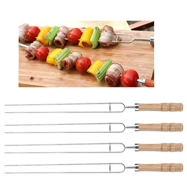 Stainless Steel Barbecue Skewers Barbecue Fork U-shaped Barbecue Fork, Spec: 6pcs + 2  Sweeps, 6 PCS and 2 sweeps in color box, 6 PCS, 4 PCS