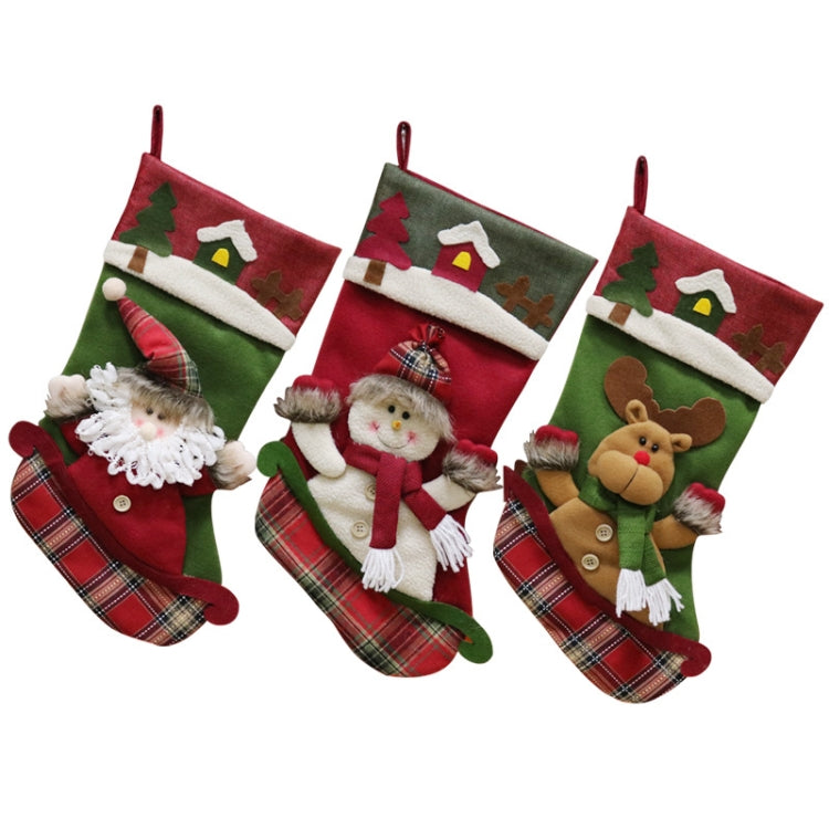 Christmas Socks Gift Bag Christmas Tree Pendant Decoration, Senior, Snowman, Elk