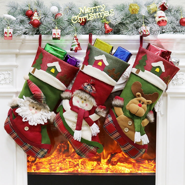 Christmas Socks Gift Bag Christmas Tree Pendant Decoration, Senior, Snowman, Elk