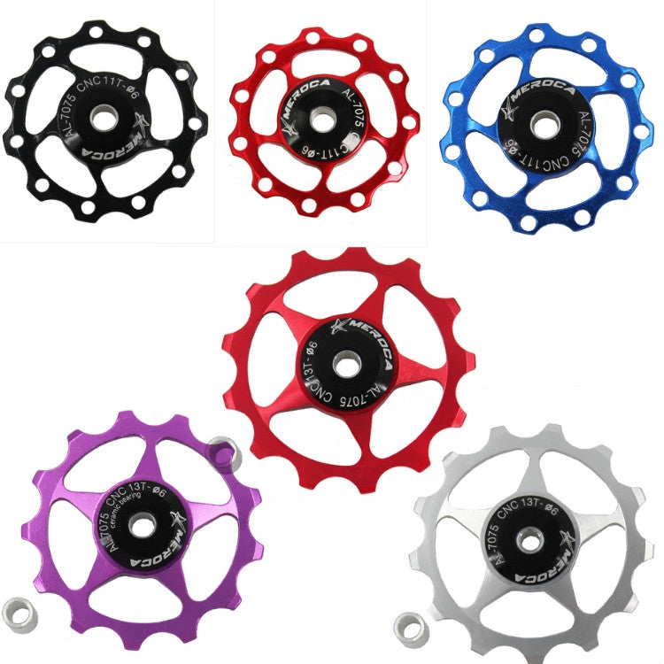 MEROCA Metal Bearings Mountain Bike Road Bike Rear Derailleur Guide Wheel 11T/13T Guide Wheel, 11T Black, 13T Black, 11T Red, 13T Red, 11T Blue, 13T Blue, 11T Purple, 13T Purple, 11T Silver, 13T Silver, 11T Electroplating Colorful                      ...