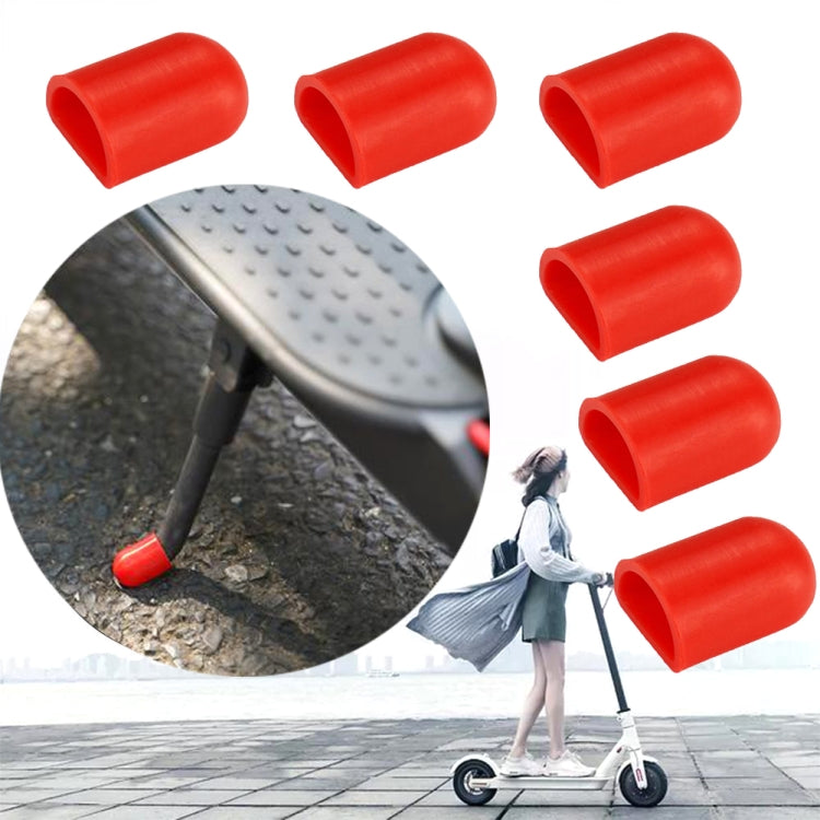 6 PCS For Xiaomi Mijia M365 Electric Scooter Accessories Tripod Foot Support Silicone Cover, Black, Red