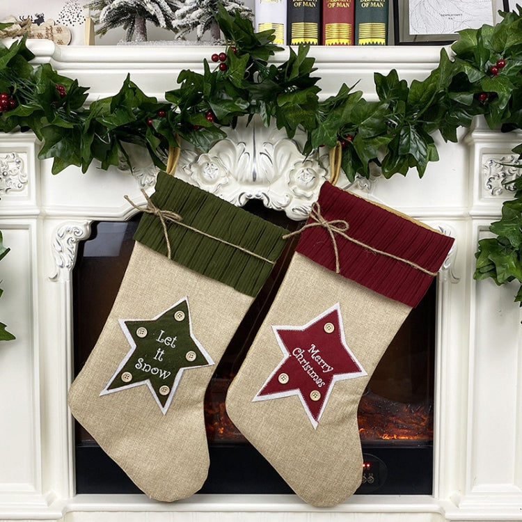 Christmas Ornaments Christmas Stocking Gift Bag Candy Bag, Red, Green