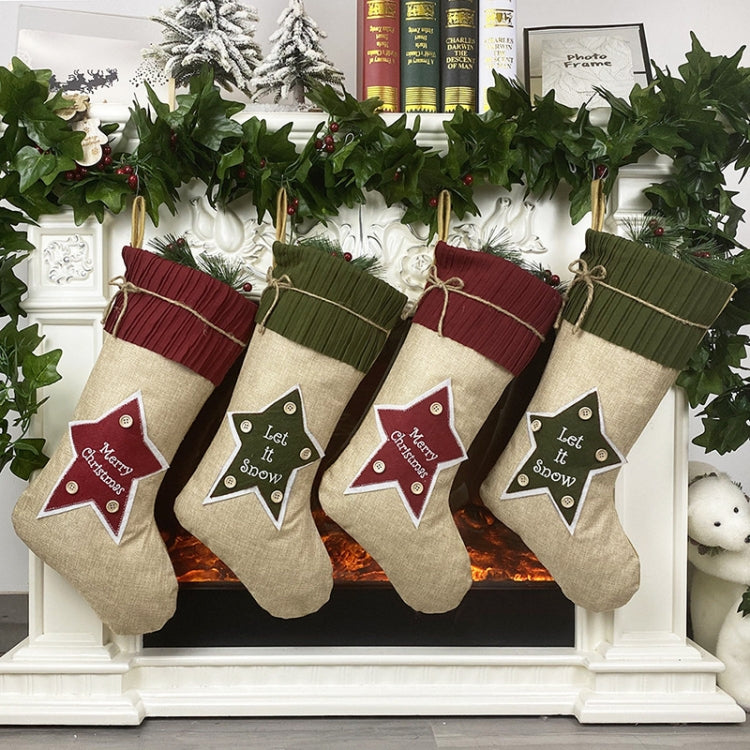 Christmas Ornaments Christmas Stocking Gift Bag Candy Bag, Red, Green