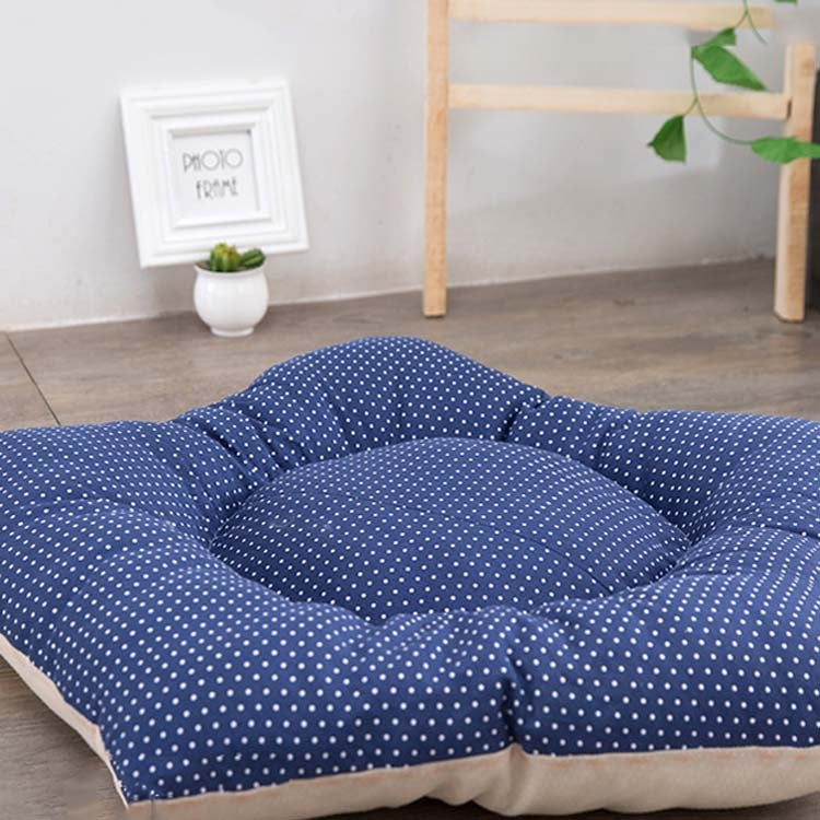 Cotton Canvas Pet Tent Cat and Dog Bed with Cushion, Small 40×40×50cm, Large 60×60×70cm