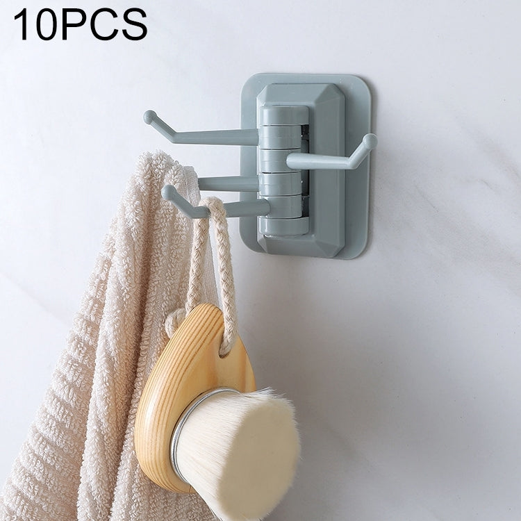 10 PCS Strong Viscose Bathroom Wall Shelf Without Perforation Traceless Rotating Hook, Random Color Delivery, Traceless Rotating Hook